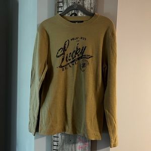 2/$12 Mens gold Lucky shirt size medium